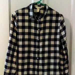 H&M Womens Black White Flannel Size 2